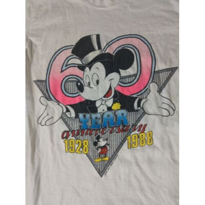 Vintage 1988 Disney T-Shirt Sz M  Mickey Mouse 60th Anniversary 80s *RARE*